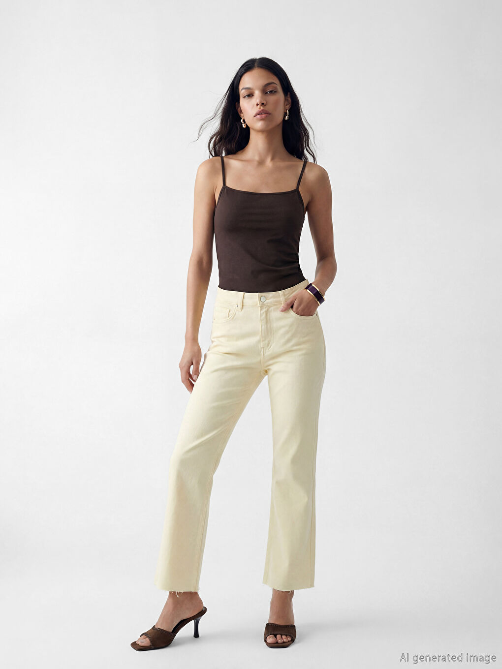 Crop Flare Ženske Farmerke