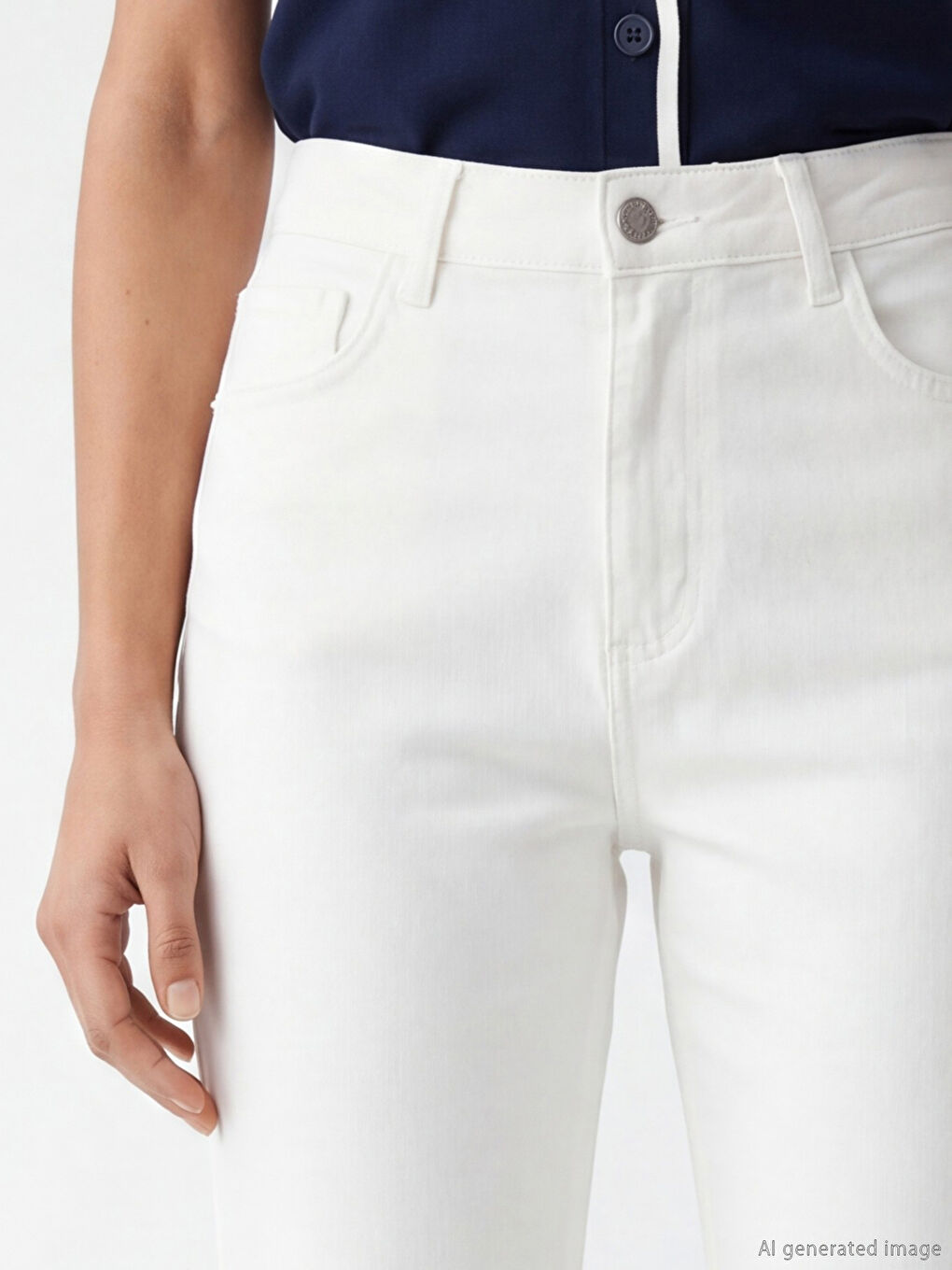 Crop Flare Ženske Farmerke-2