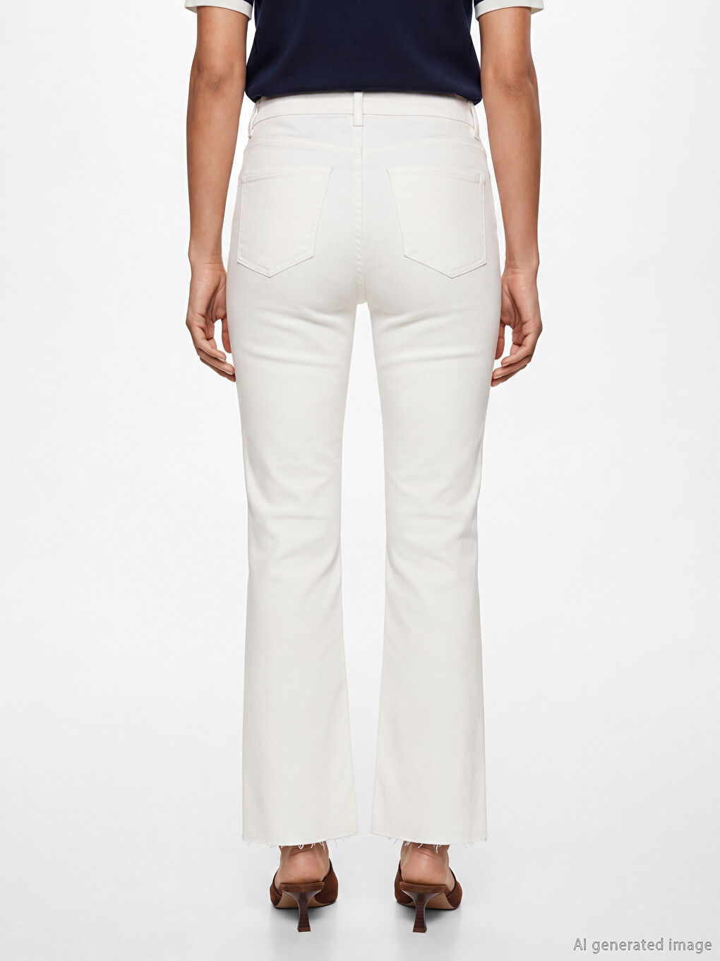 Crop Flare Ženske Farmerke-3