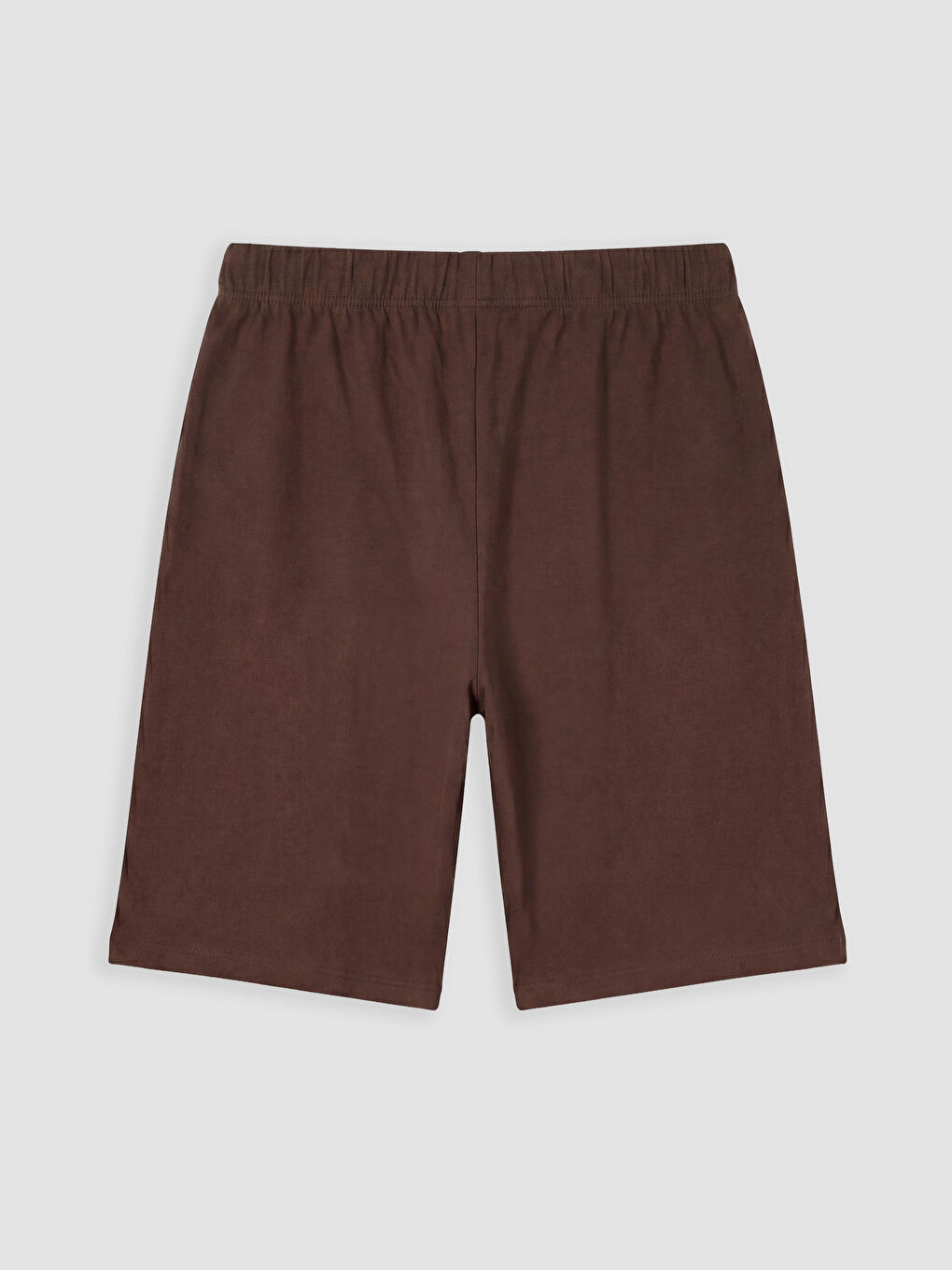 Bej Bisiklet Yaka Erkek Çocuk Şortlu Pijama Takımı-4