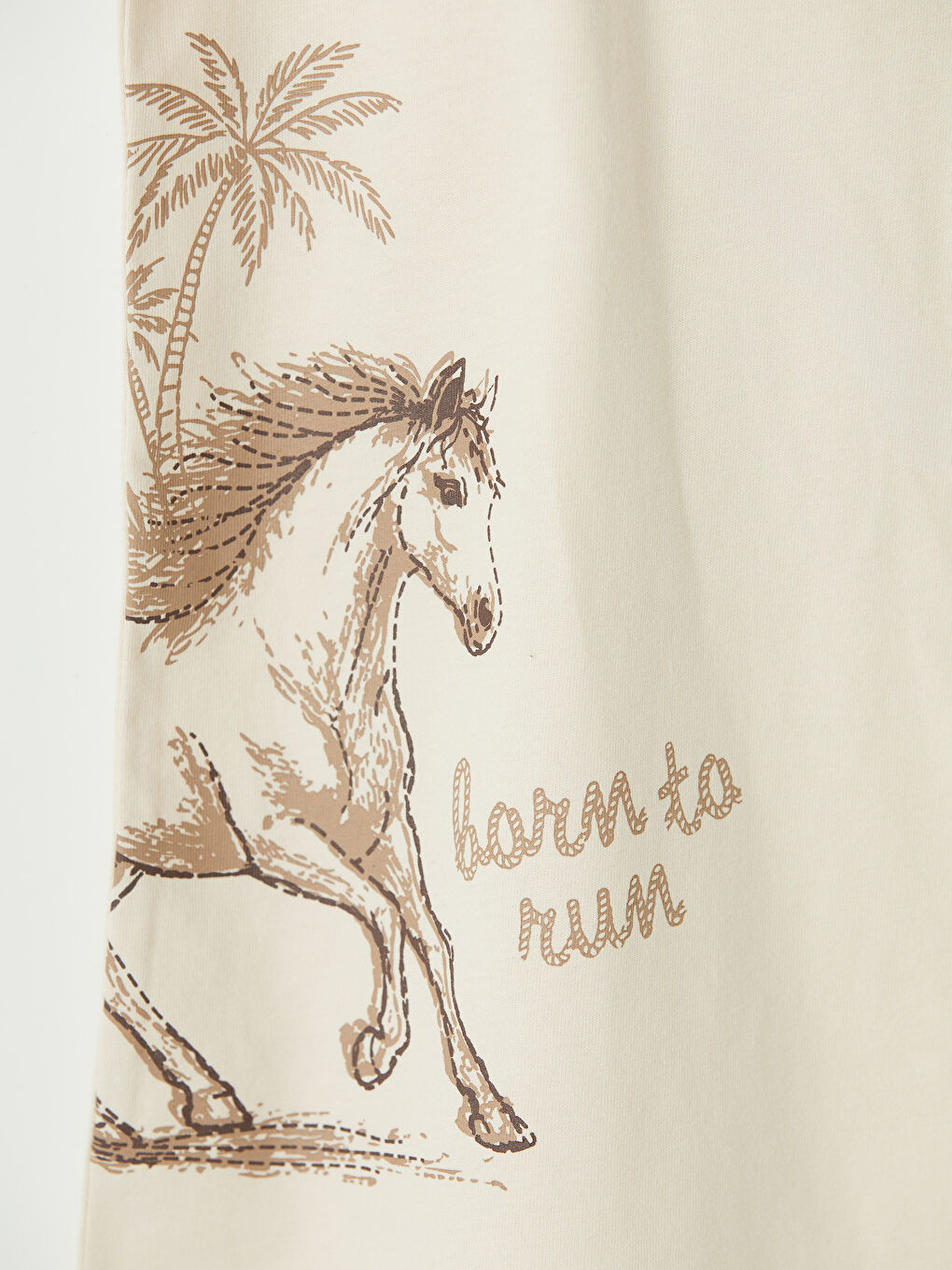 Bej Bisiklet Yaka Erkek Çocuk Şortlu Pijama Takımı-6