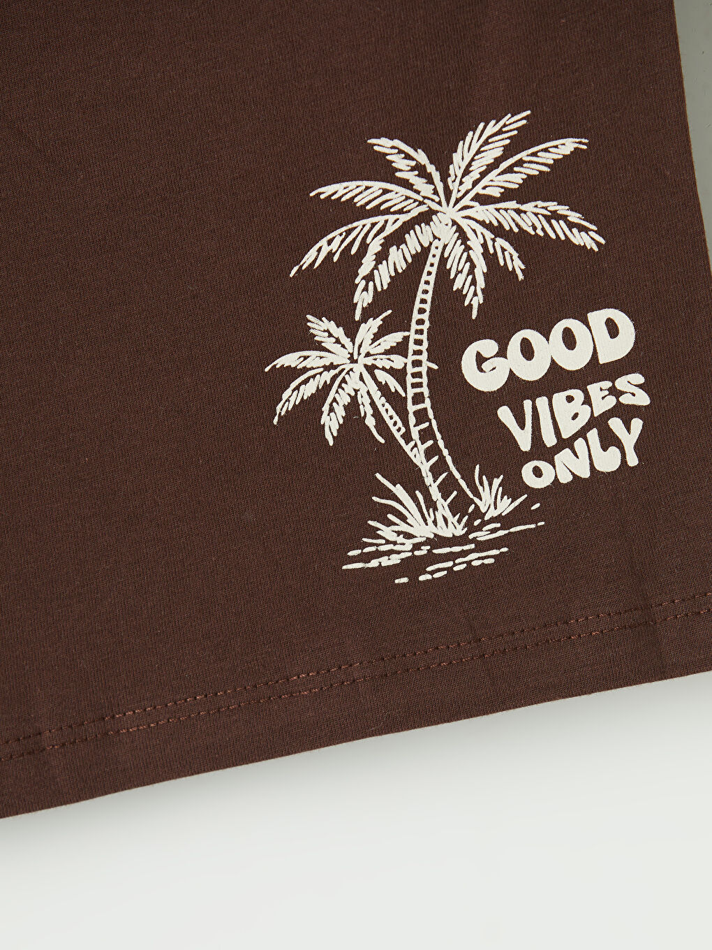 Bej Bisiklet Yaka Erkek Çocuk Şortlu Pijama Takımı-7