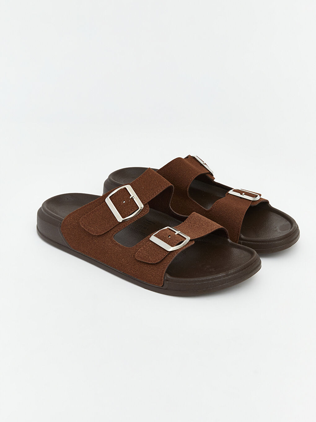 Kahverengi Çift Bantlı Erkek Terlik