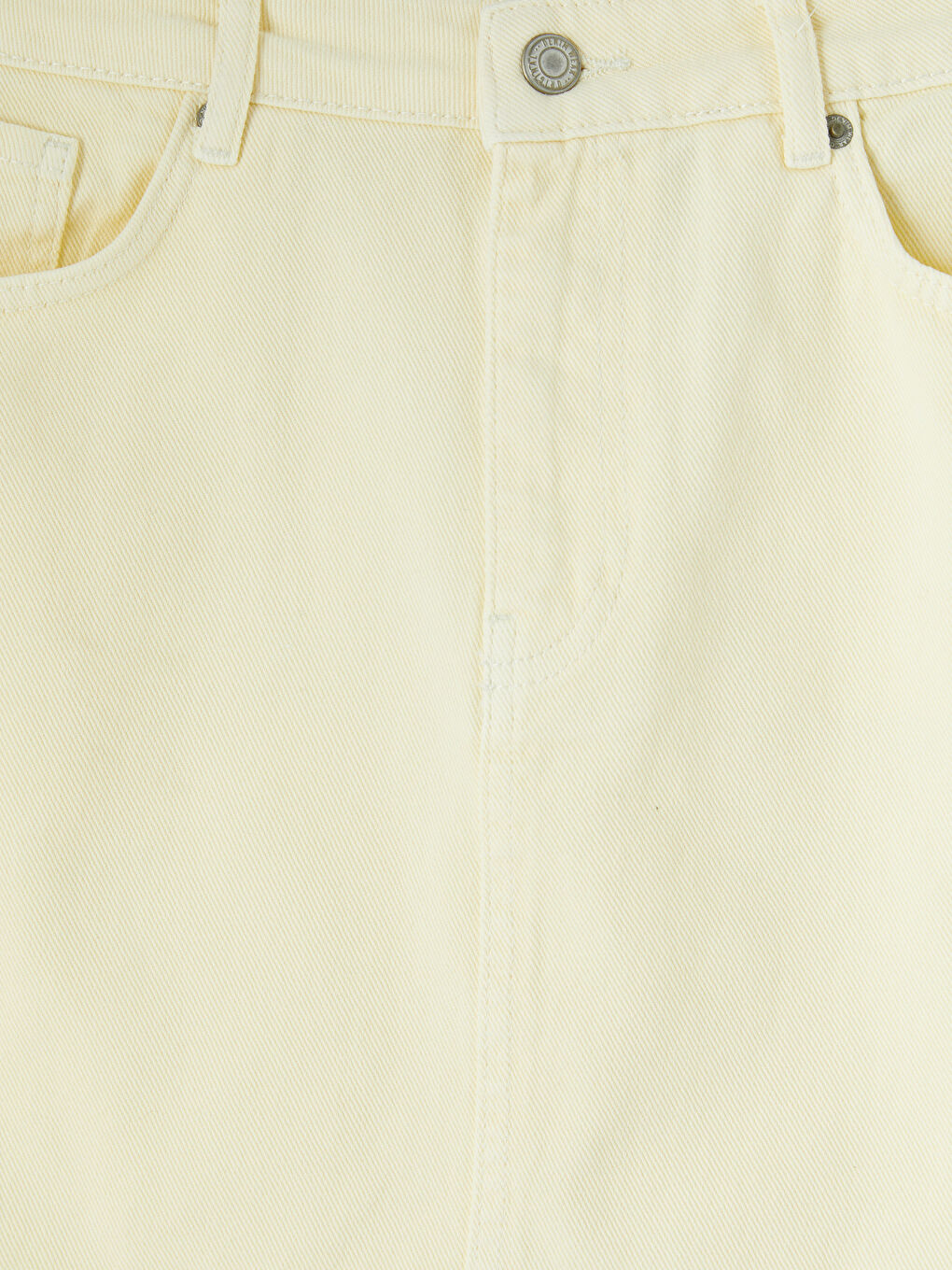 Sarı Regular Fit Mini Jean Etek-2