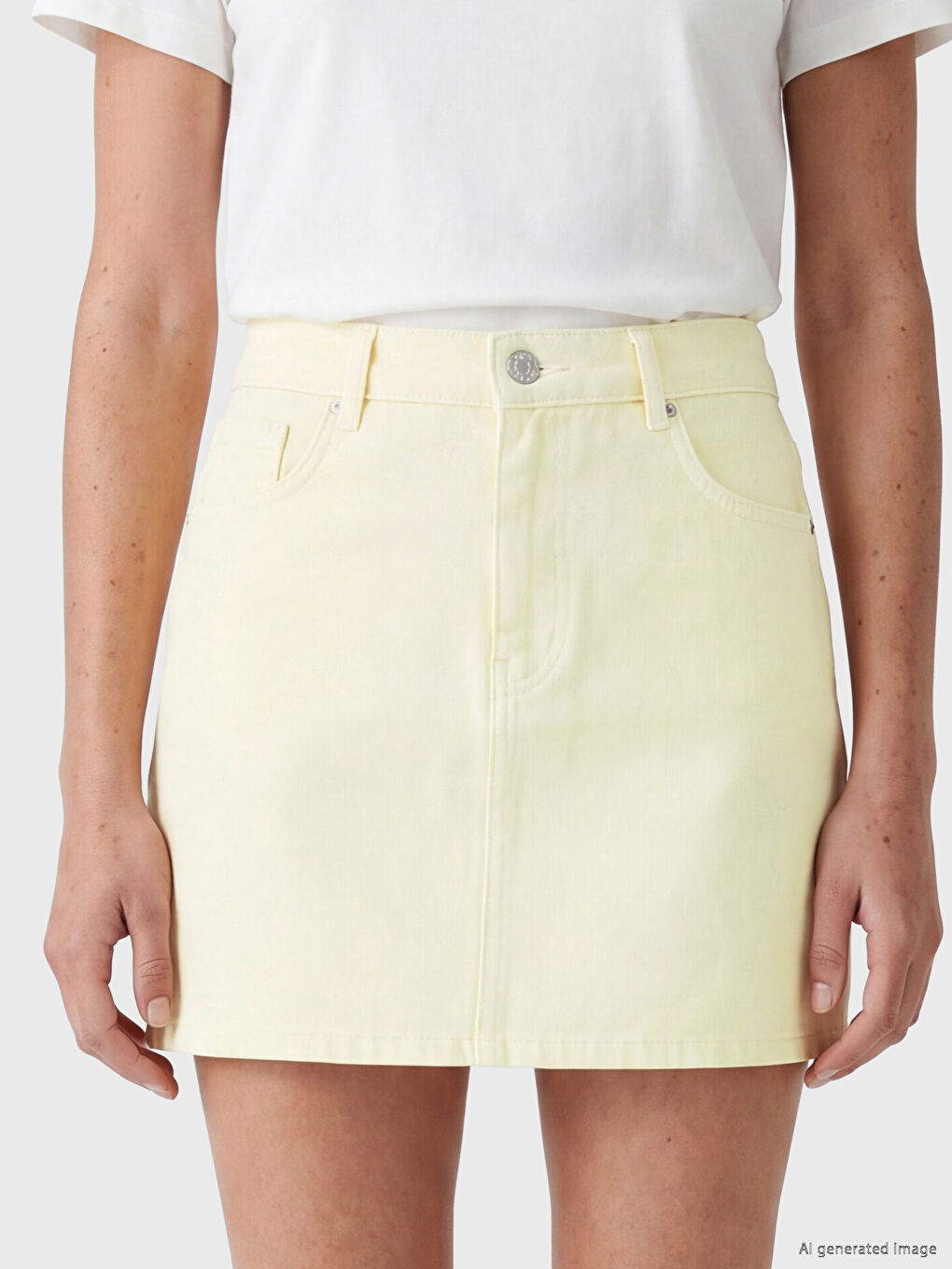 Regular Fit Mini Jean Skirt-2