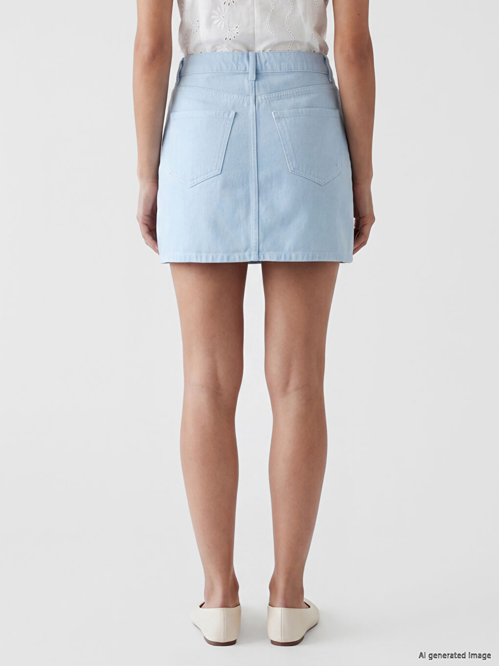 Regular Fit Mini Jean Skirt-3