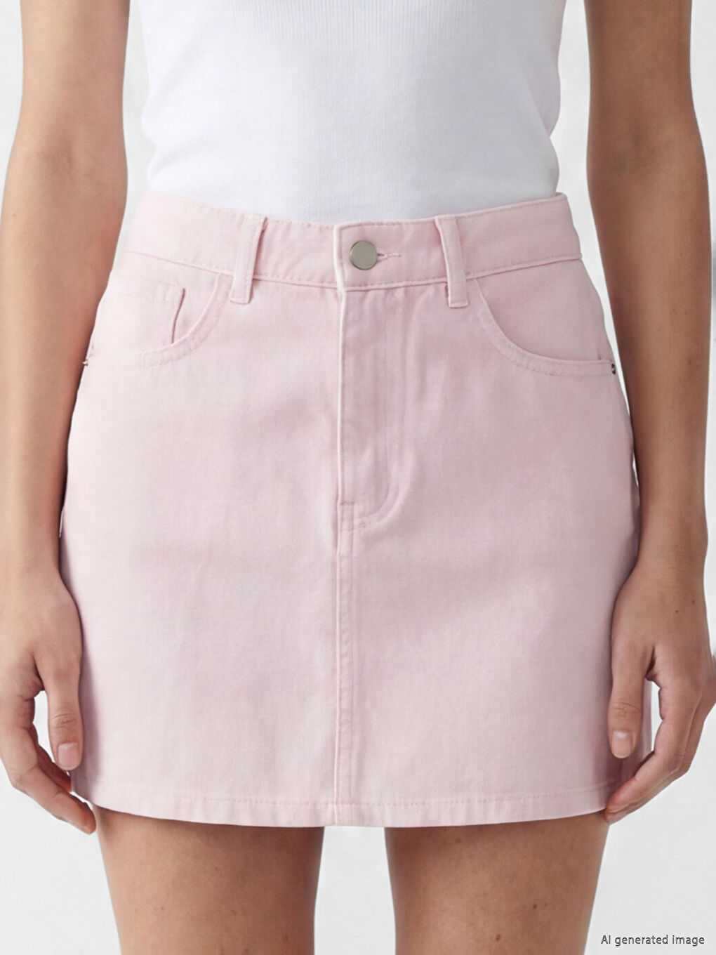 Regular Fit Mini Jean Skirt-4