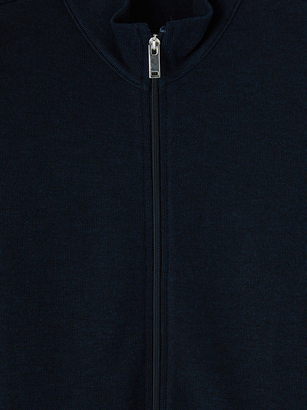 Lacivert Dik Yaka Erkek Fermuarlı Sweatshirt-2