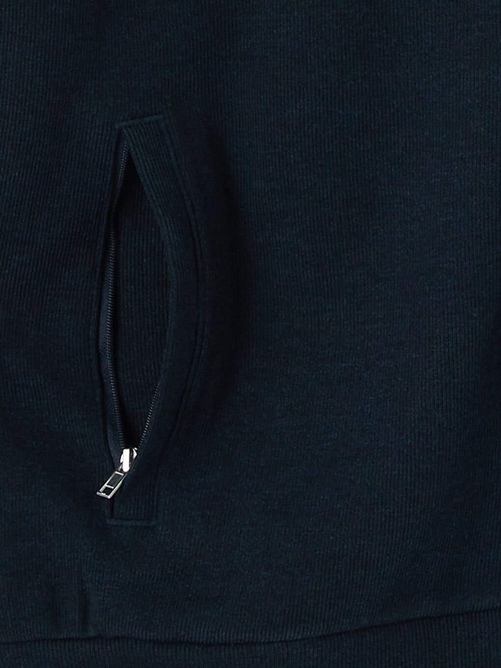 Lacivert Dik Yaka Erkek Fermuarlı Sweatshirt-3