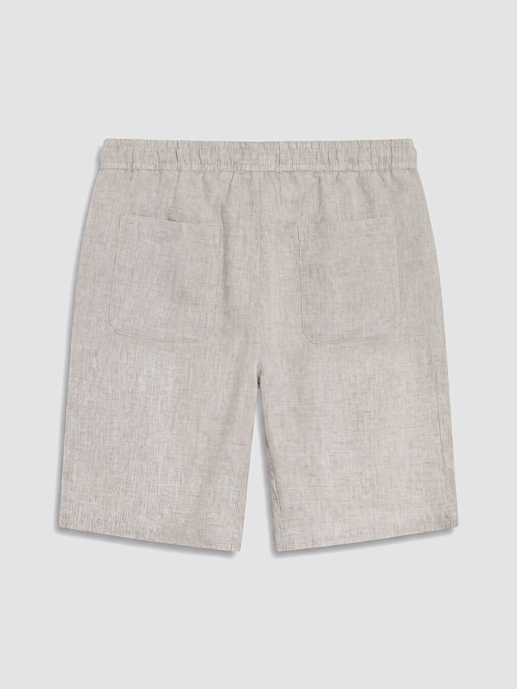 Bej Regular Fit %100 Keten Erkek Şort-1