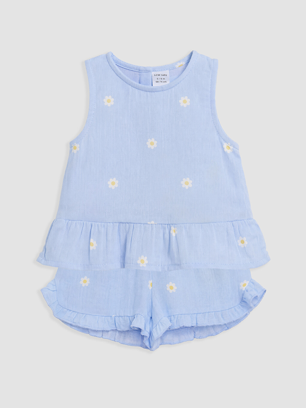 Daisy Embroidered Baby Girls' Muslin Shorts Set