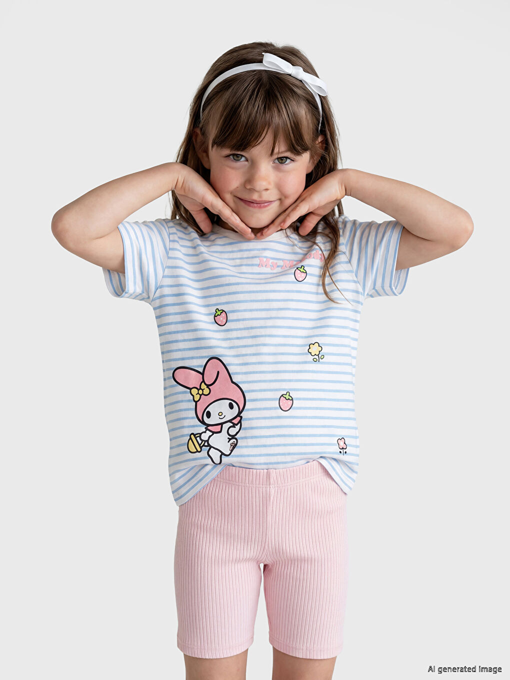 My Melody Printed Girls' T-Shirt-1