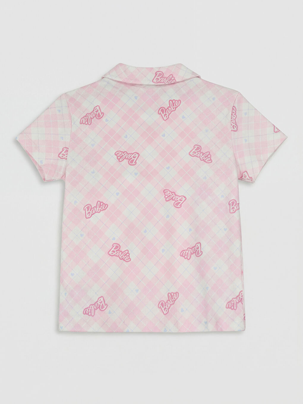 Pembe Barbie Baskılı Kız Çocuk Şortlu Pijama Takımı-2