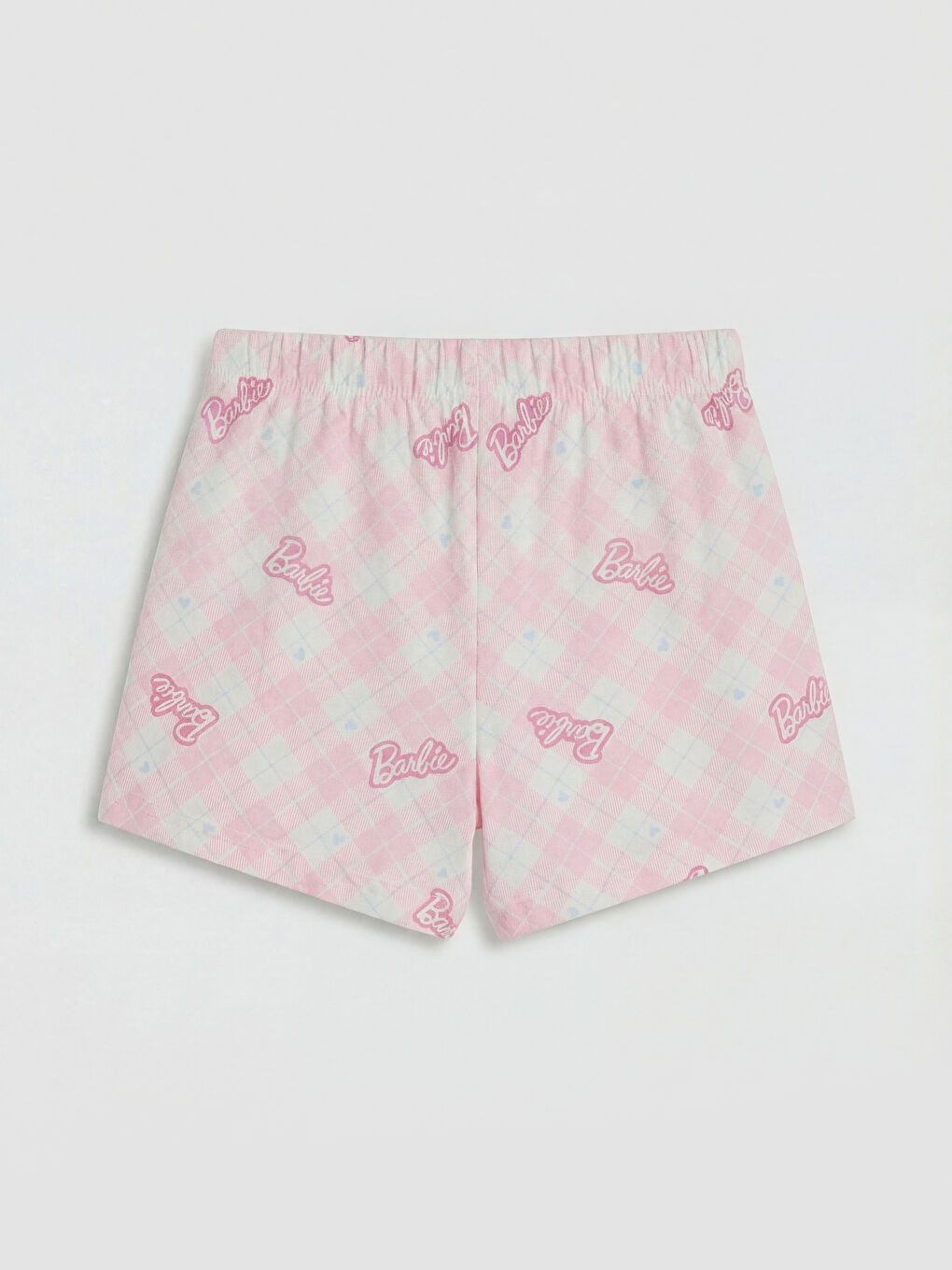 Pembe Barbie Baskılı Kız Çocuk Şortlu Pijama Takımı-5