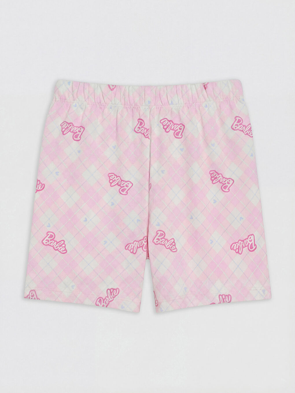 Pembe Barbie Baskılı Kız Çocuk Şortlu Pijama Takımı-3