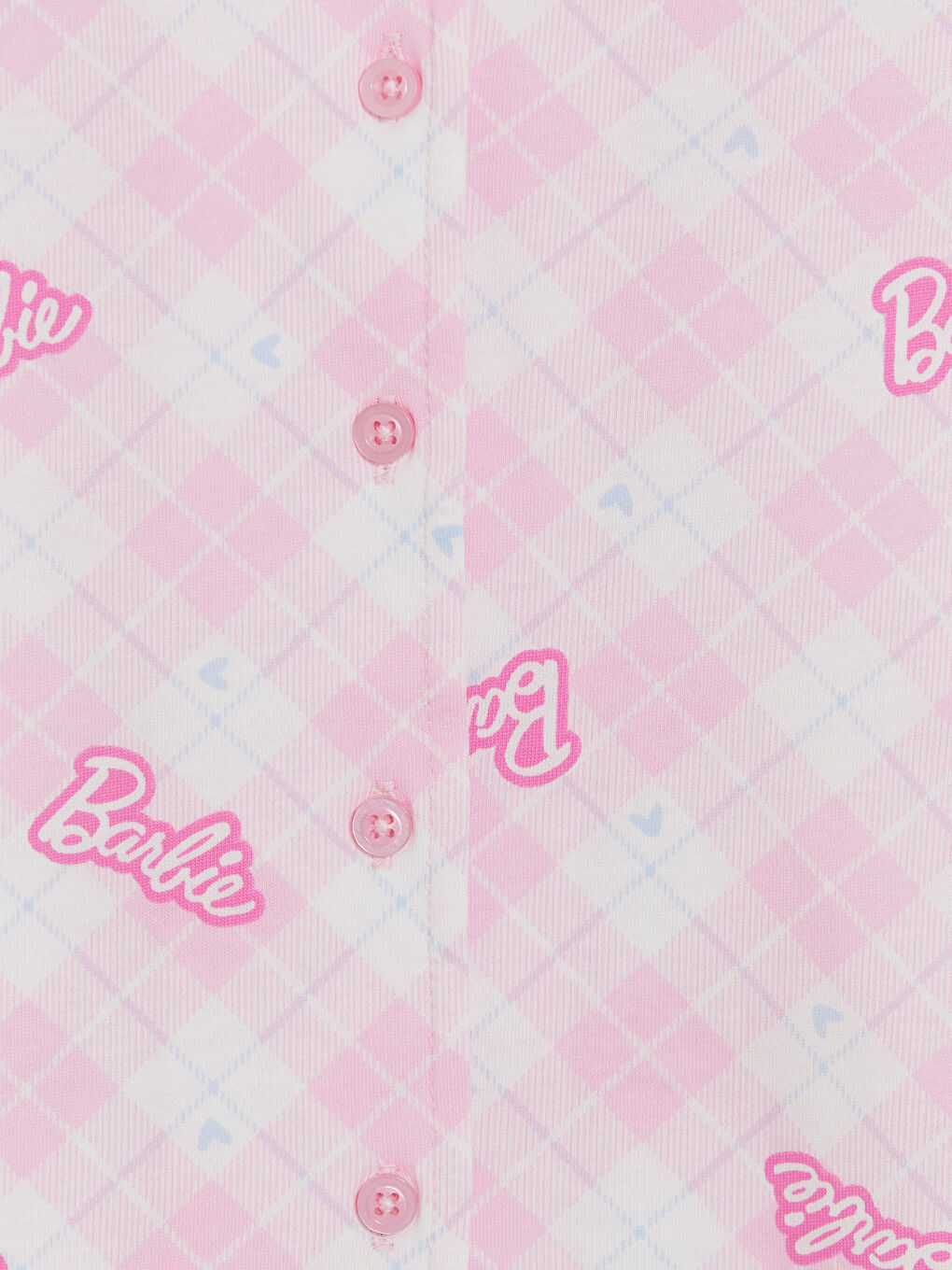 Pembe Barbie Baskılı Kız Çocuk Şortlu Pijama Takımı-4