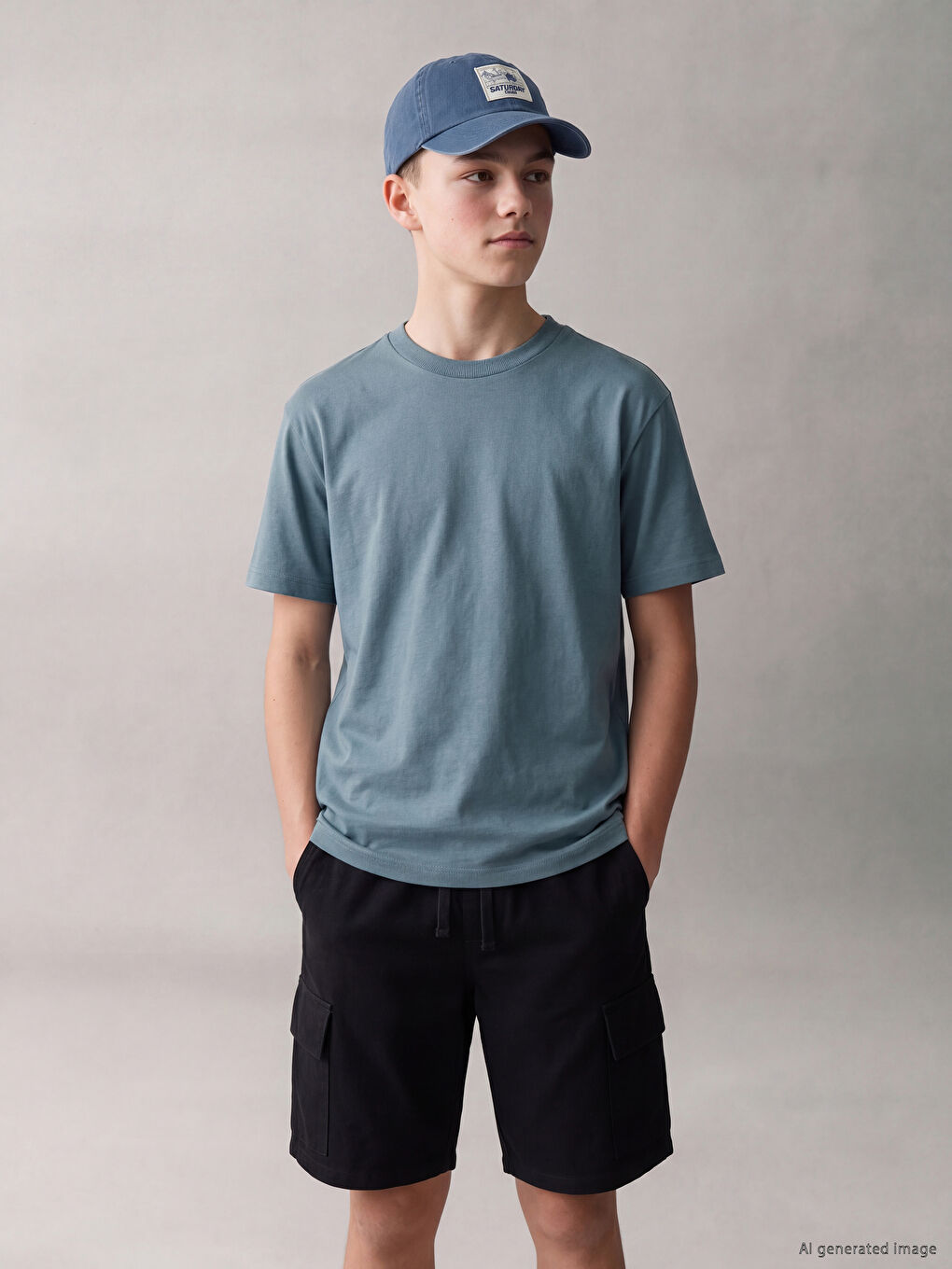 Elastic Waist Boys' Cargo Shorts-1