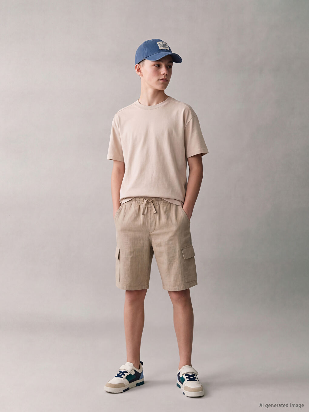Elastic Waist Boys' Cargo Shorts-1