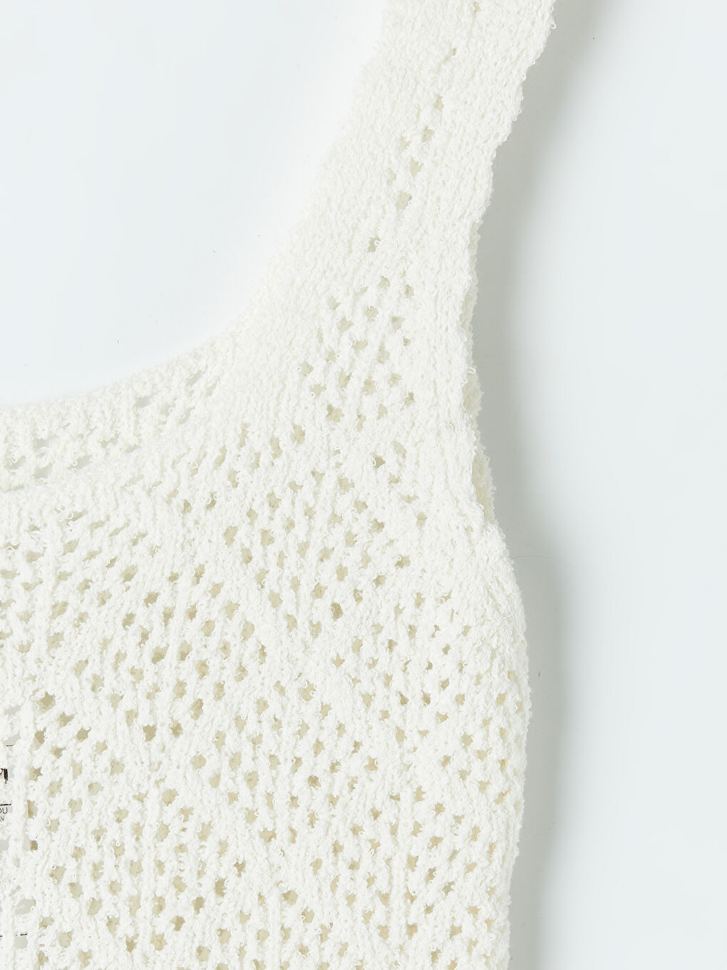 Ekru U Yaka Ajurlu Plaj Elbisesi-2