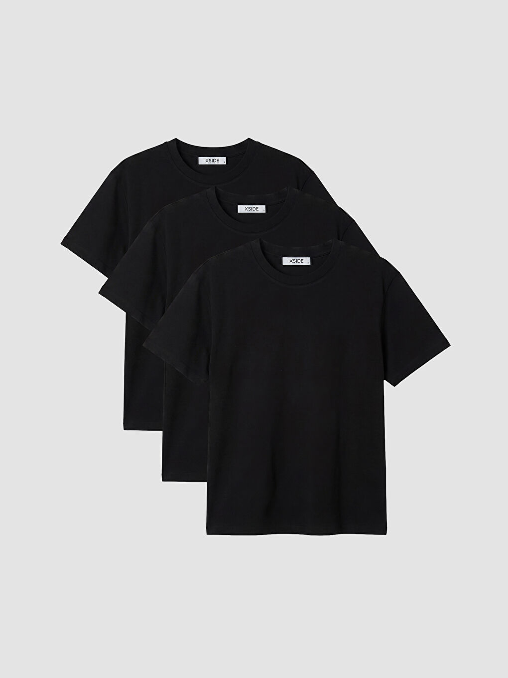 Siyah Relax Fit %100 Pamuk Basic Tişört 3'lü
