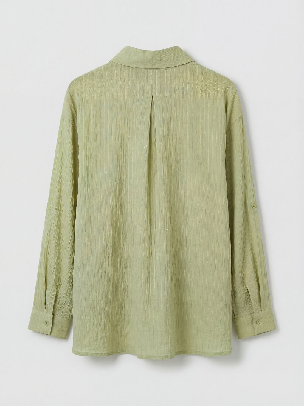 Yeşil Dokulu Pul Detaylı Kadın Gömlek Tunik-1