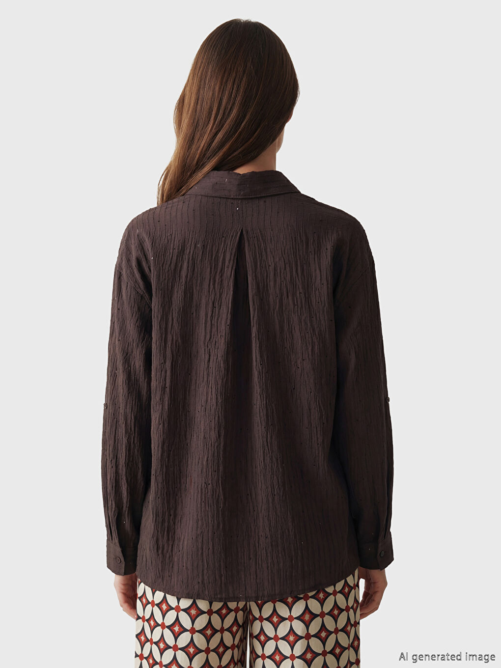 Women's Shirt Tunic with Textured Sequin Detail-3