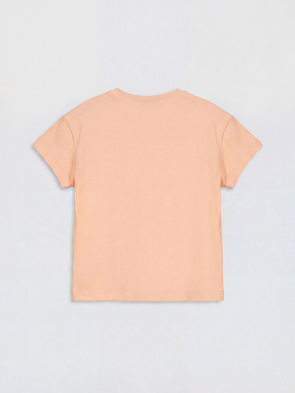 Mercan Bisiklet Yaka Nakışlı Kız Çocuk Tişört-1