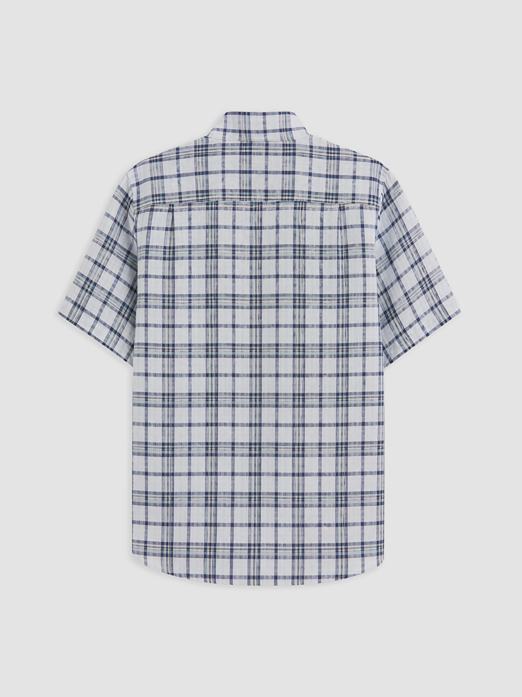 Yeşil Regular Fit Ekose Armürlü Erkek Gömlek-1
