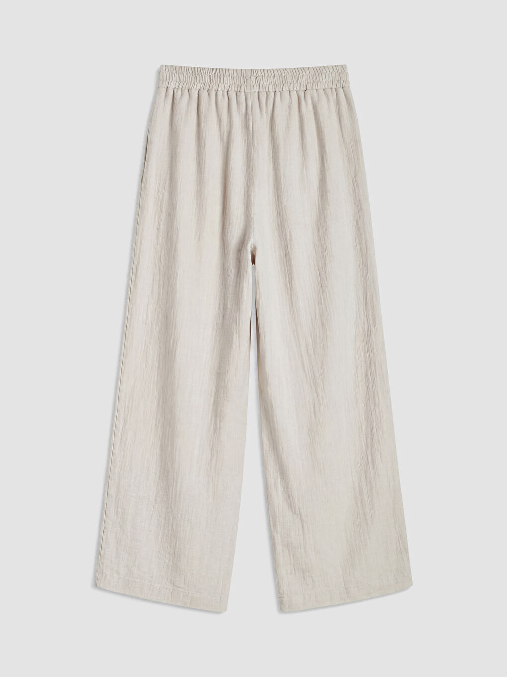 Elastic Waist Pleated Women's Fabric Trousers-2