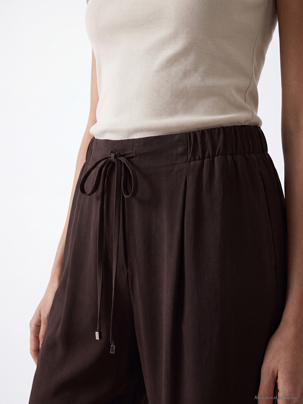 Elastic Waist Carrot Fit Women's Trousers-2
