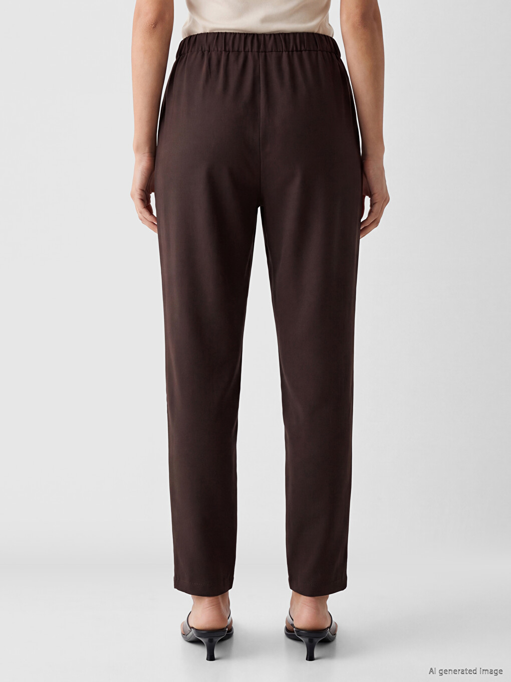 Elastic Waist Carrot Fit Women's Trousers-3