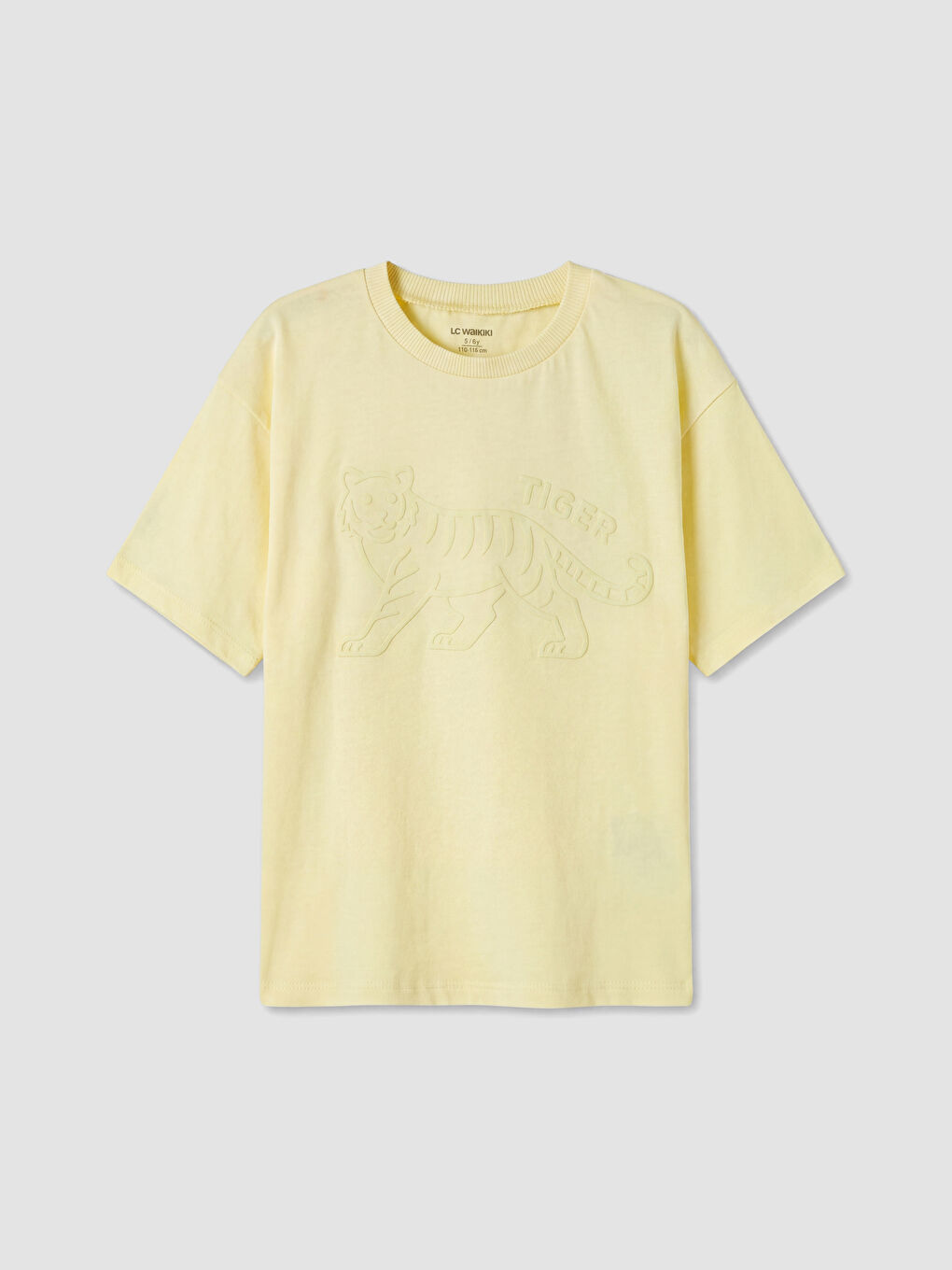 Sarı Bisiklet Yaka Baskılı Erkek Çocuk Tişört