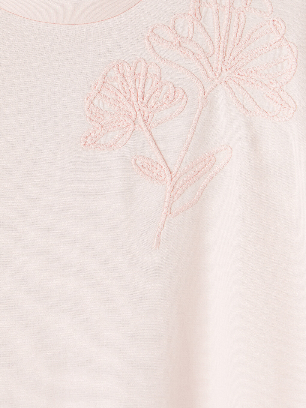 Pembe Soft Touch Nakışlı Bluz-2