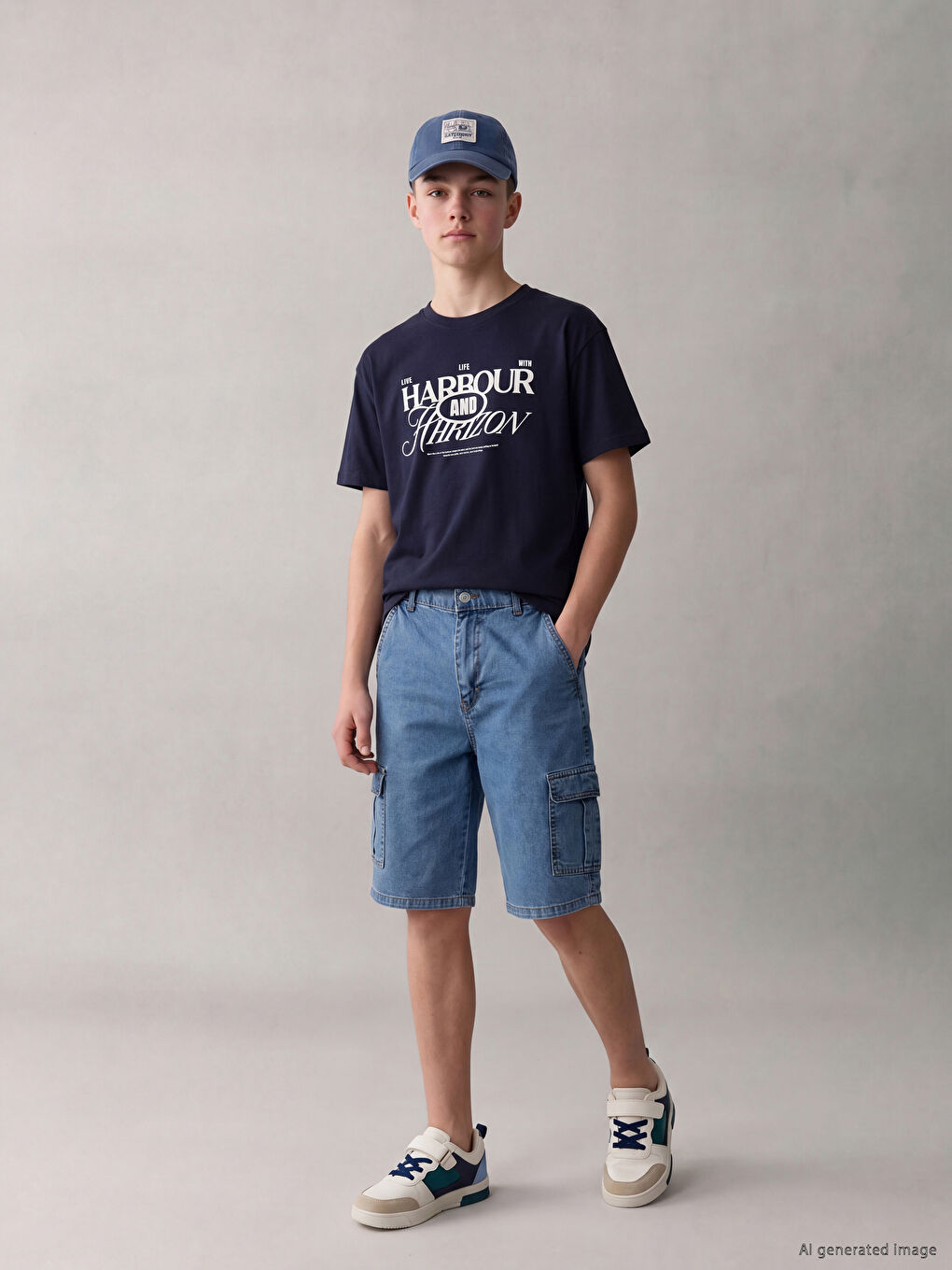Crew Neck Printed Boys' T-Shirt-1