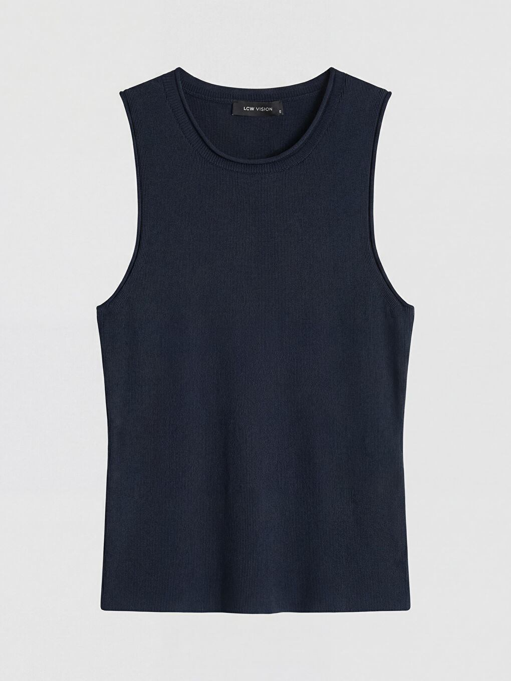 Lacivert Bisiklet Yaka Kadın Triko Atlet