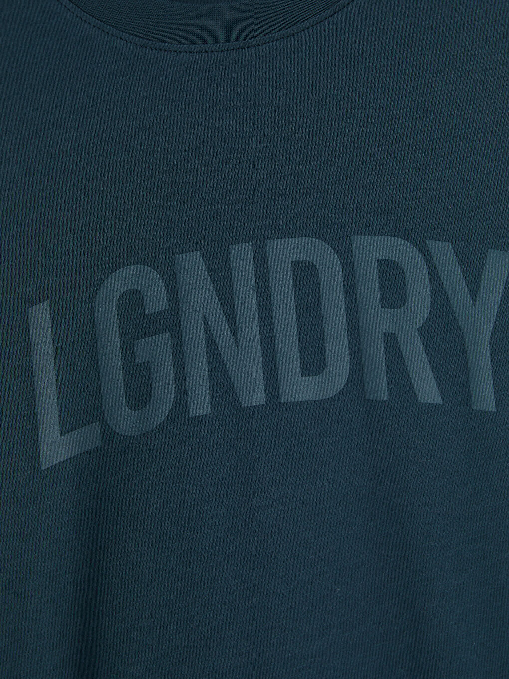 Petrol Bisiklet Yaka Baskılı Erkek Tişört-2