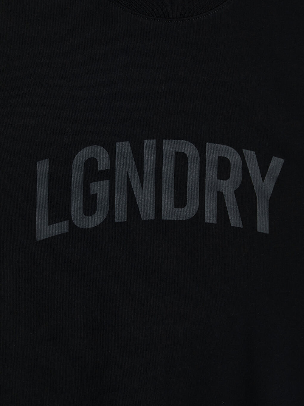 Siyah Bisiklet Yaka Baskılı Erkek Tişört-2