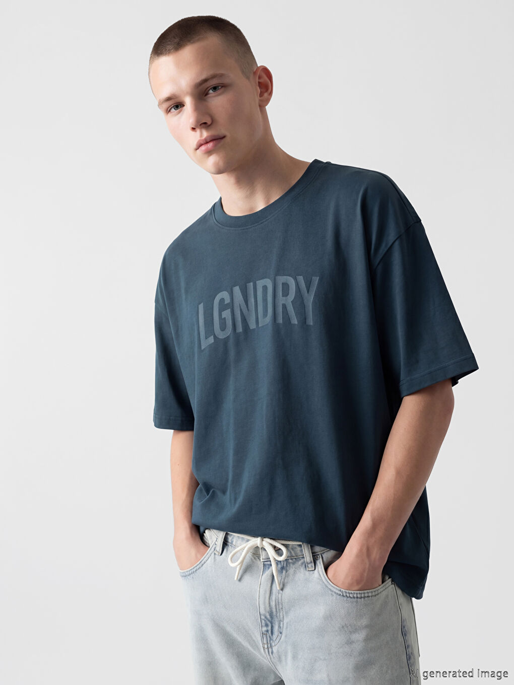 Rundhalsausschnitt Bedrucktes Herren T-Shirt