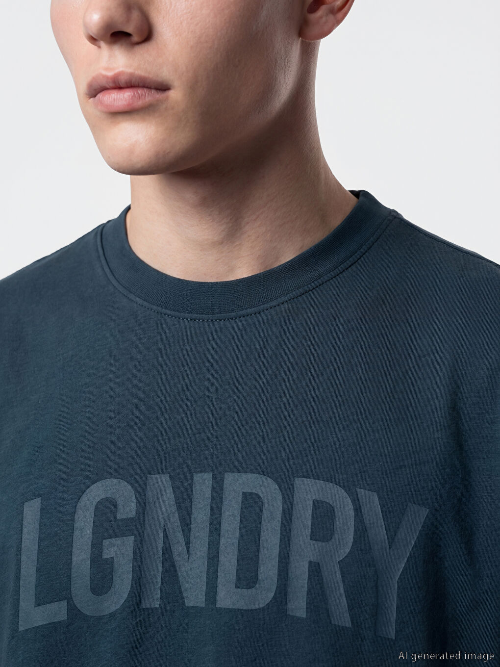 Rundhalsausschnitt Bedrucktes Herren T-Shirt-2