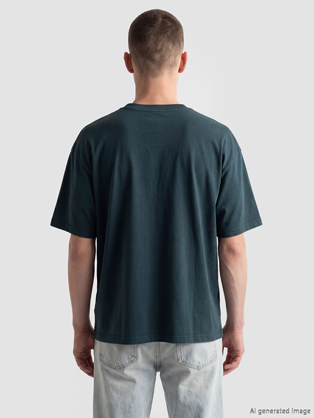 Rundhalsausschnitt Bedrucktes Herren T-Shirt-3