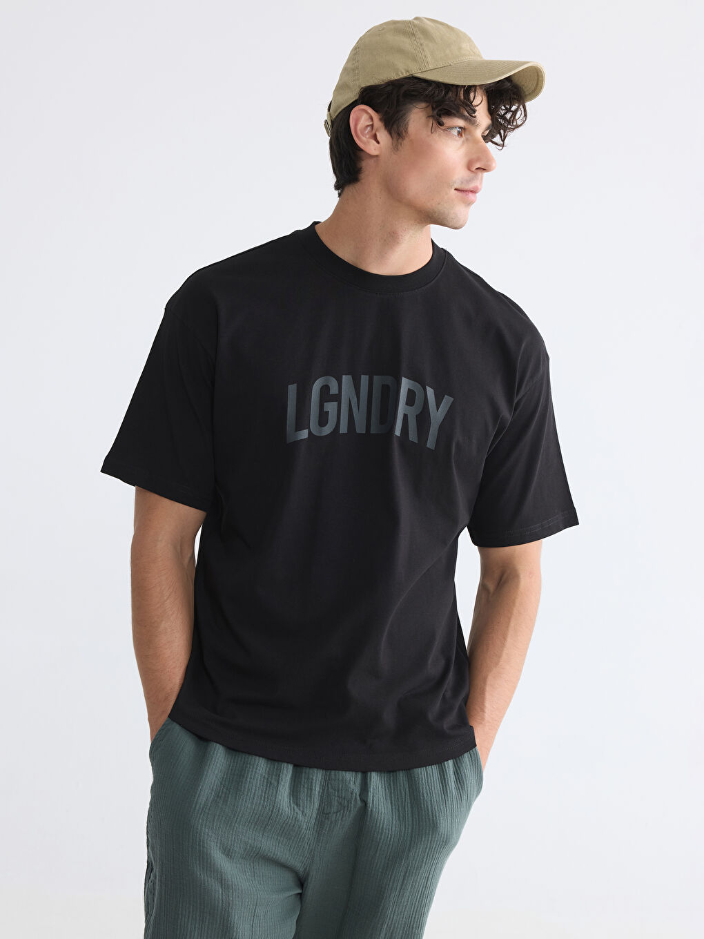 Rundhalsausschnitt Bedrucktes Herren T-Shirt