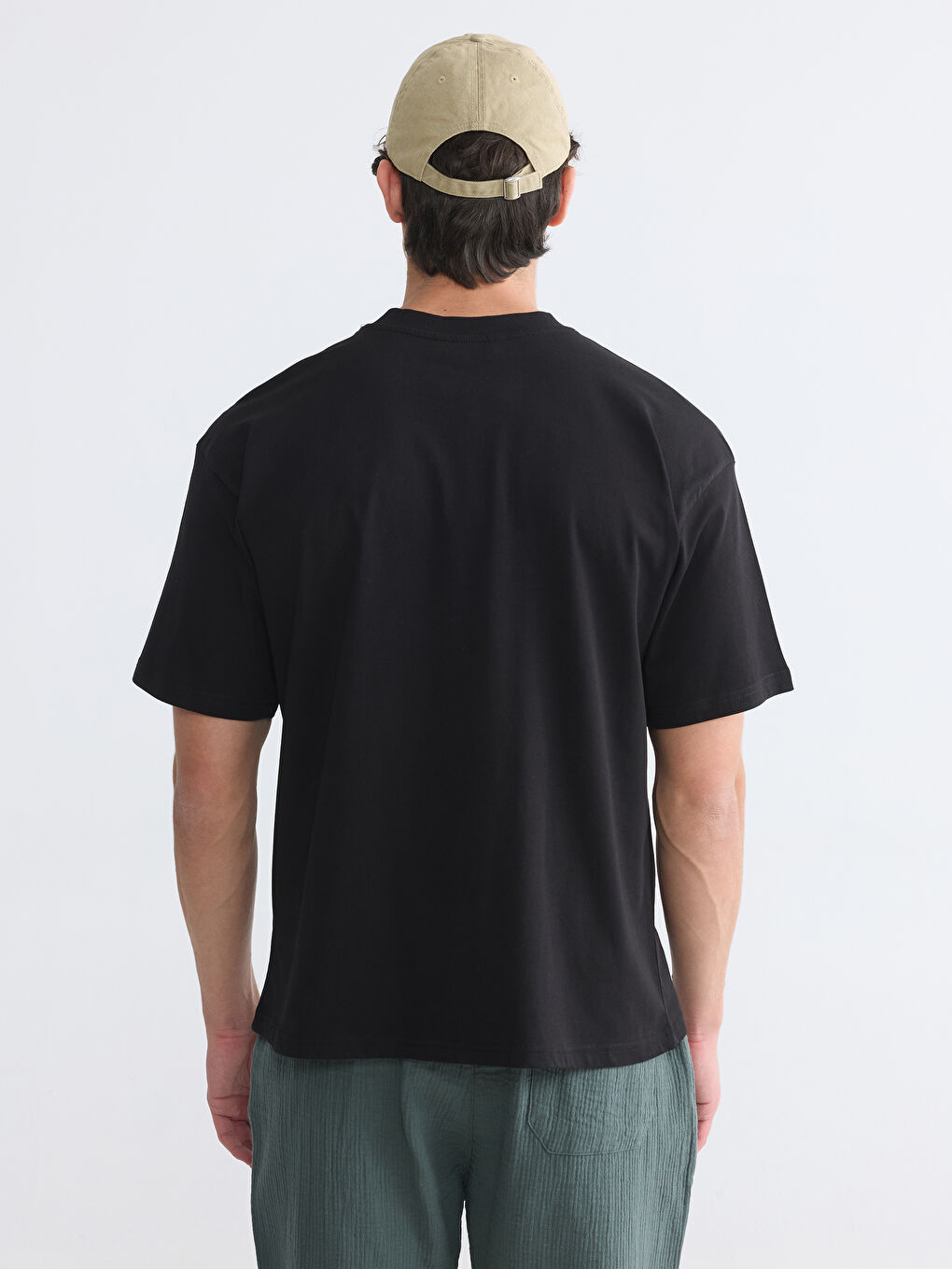 Rundhalsausschnitt Bedrucktes Herren T-Shirt-3