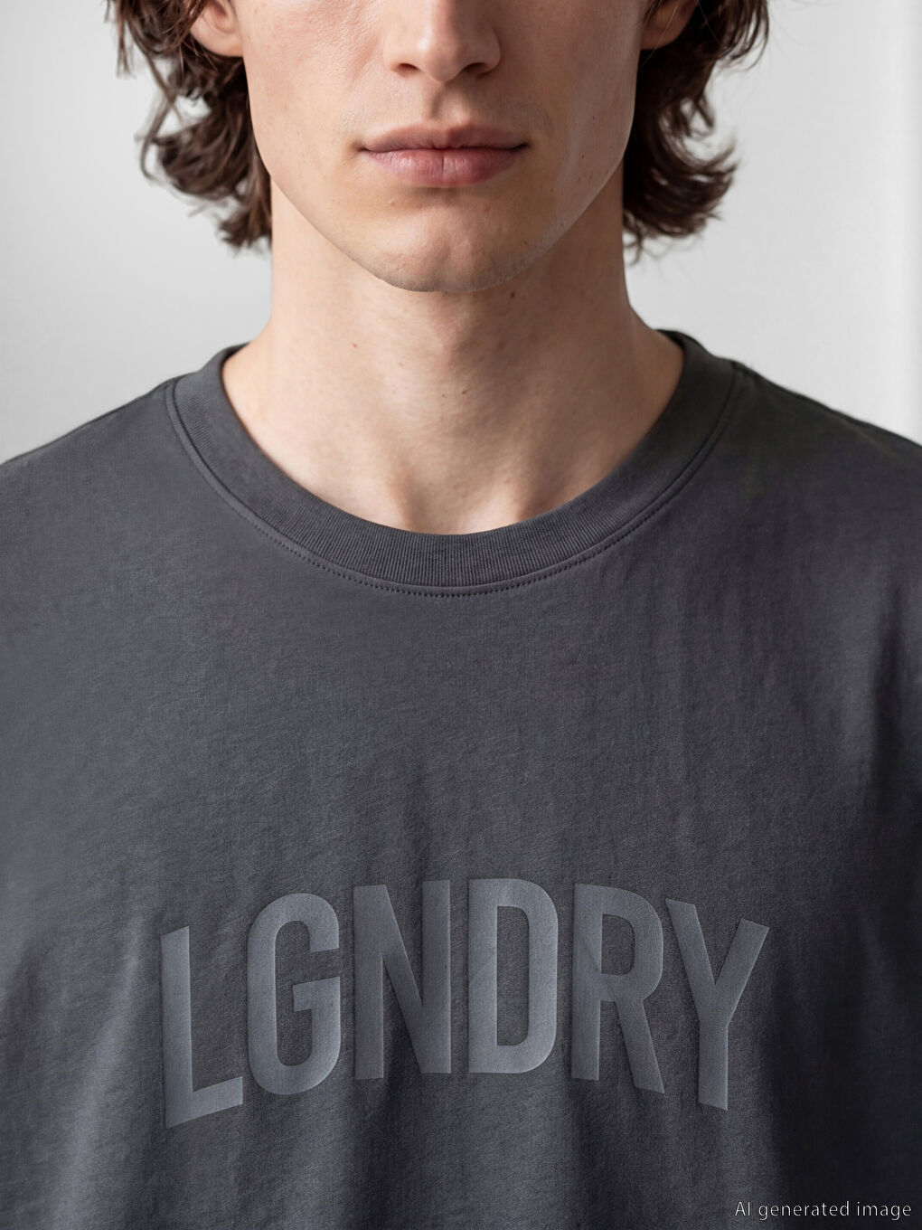 Rundhalsausschnitt Bedrucktes Herren T-Shirt-2