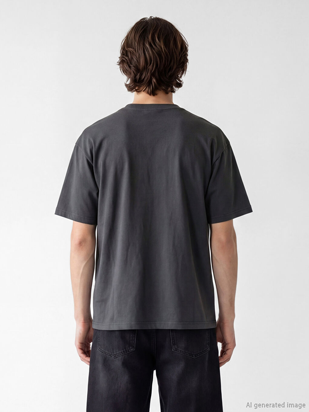 Rundhalsausschnitt Bedrucktes Herren T-Shirt-3