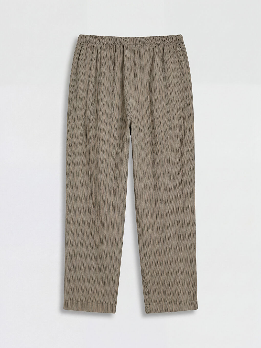 Mavi Beli Lastikli Dokulu Kadın Pantolon-1