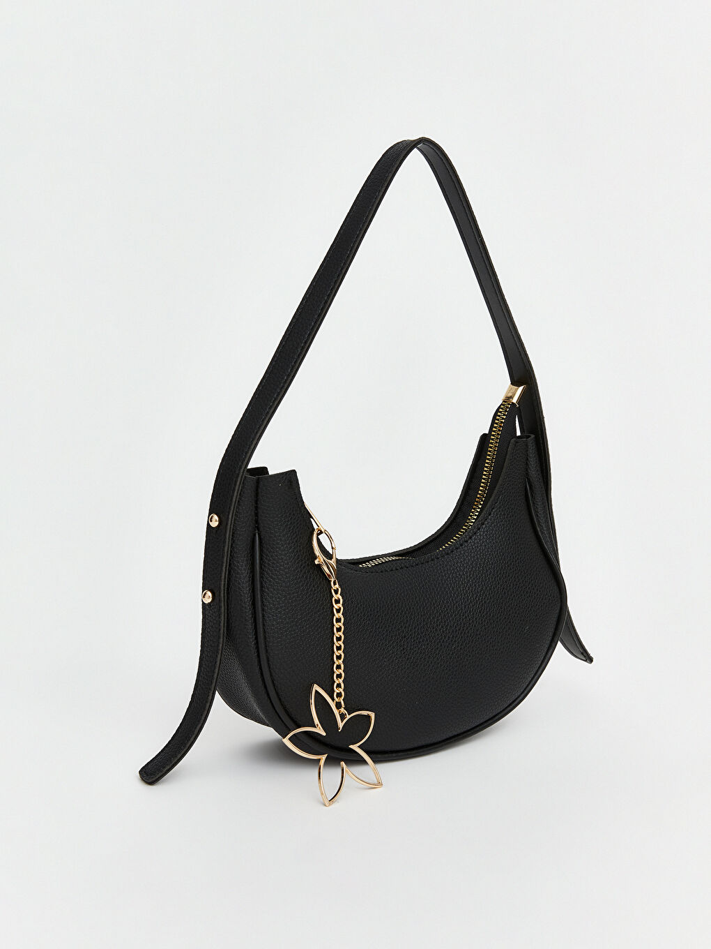 Siyah Yıldız Aksesuarlı Kız Çocuk Moon Çanta-1