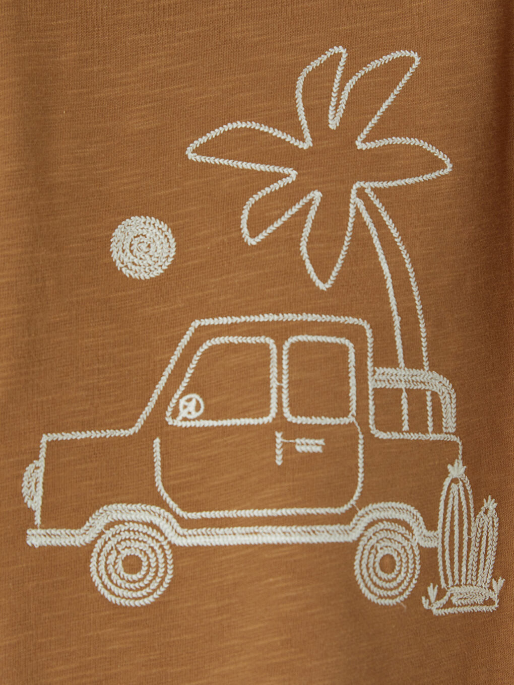 Kahverengi Baskılı Erkek Bebek Tişört ve Şort Takım-6