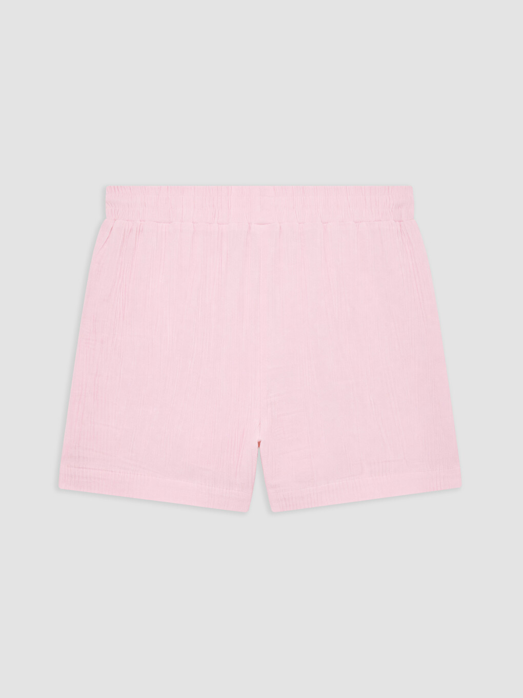 Pembe Beli Lastikli Kadın Müslin Şort-1