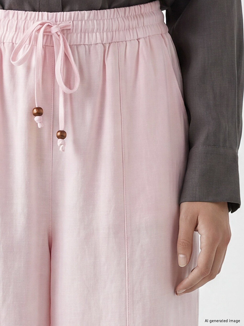 Pantalone Širokog Kroja Sa Elastičnim Strukom Za Žene-2