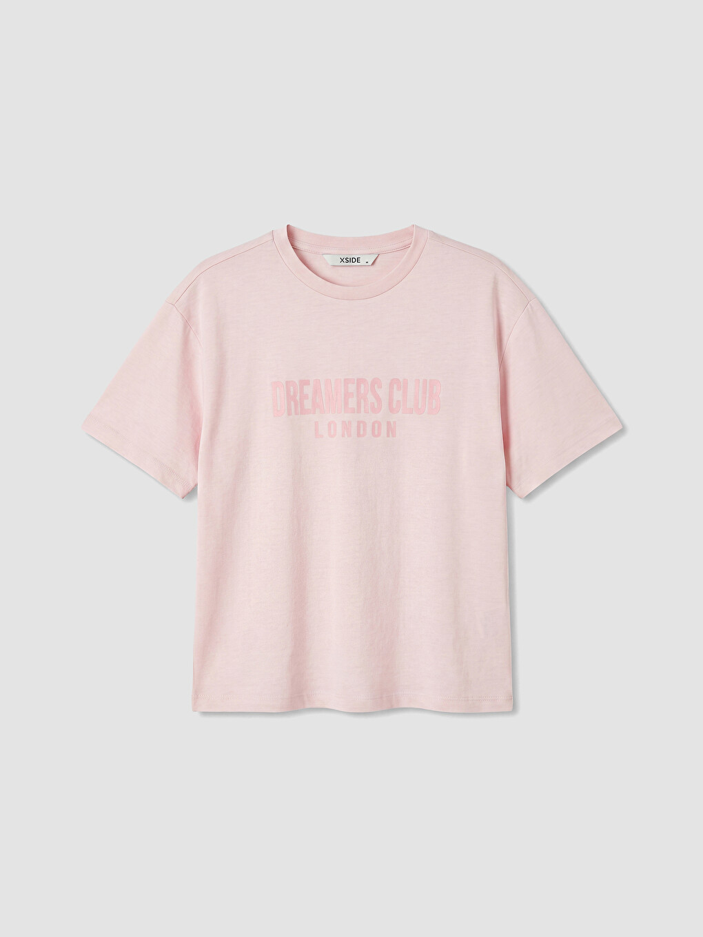 Pembe London Baskılı Soft Touch Kadın Tişört